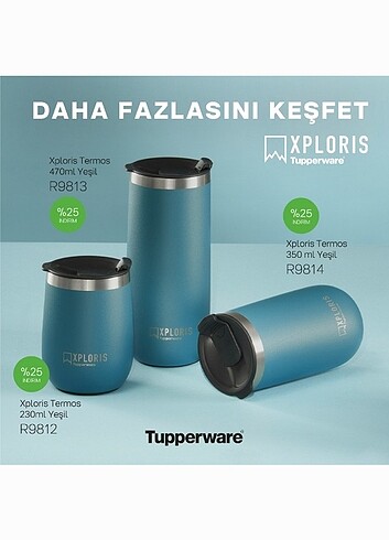  Beden mavi Renk Tupperware termos bardak indirimli 470 ml