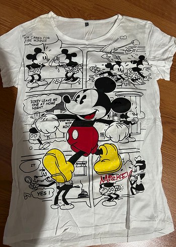 xl Beden Mickey Mouse Baskılı Tişörtü