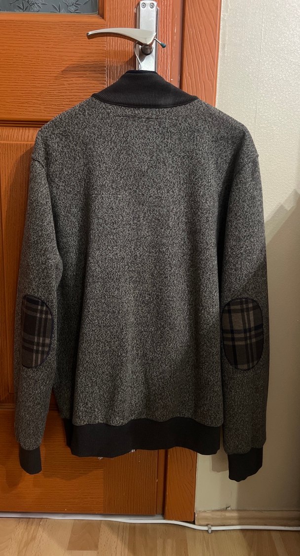 Gri Erkek Fermuarlı Sweatshirt - Görsel 3