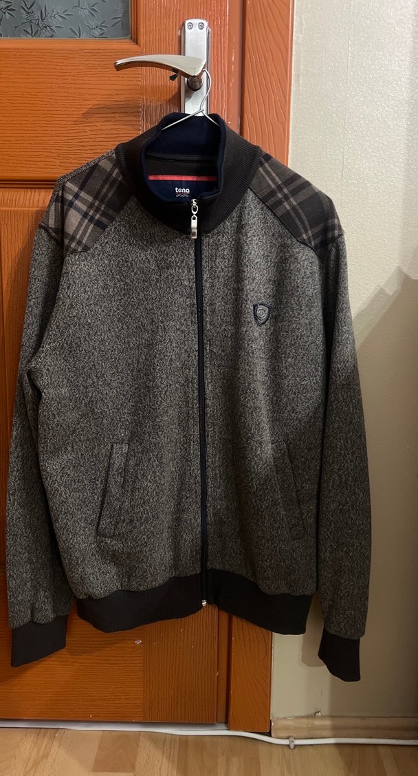 Gri Erkek Fermuarlı Sweatshirt - Görsel 2