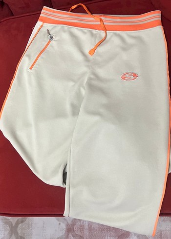 Kadın Bej-turuncu çizgilij Fermuarlı Eşofman Altı - Görsel 3