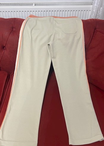 Kadın Bej-turuncu çizgilij Fermuarlı Eşofman Altı - Görsel 2