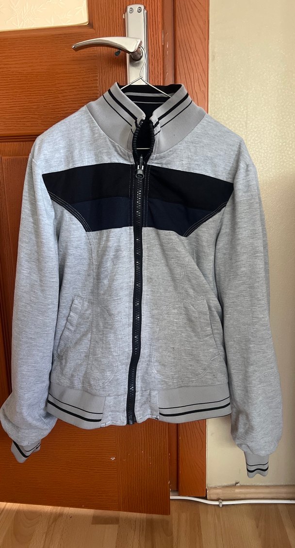 Siyah Fermuarlı Erkek Çocuk  9-10yaş Spor Ceket - Görsel 5