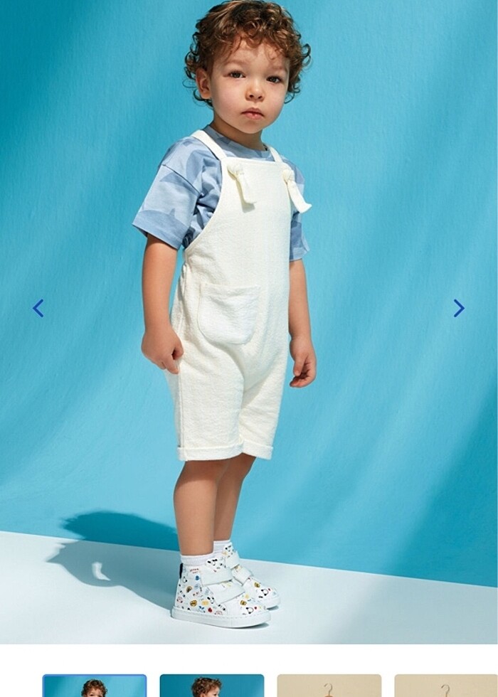 Organik Pamuklu Erkek Çocuk Salopet - Görsel 2