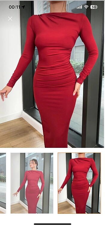 Drape detay maxi elbise