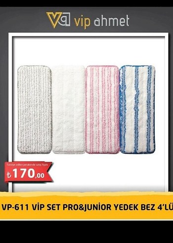 Diğer yeni Vipahmet mop seti + 4 adet yedek bezi var