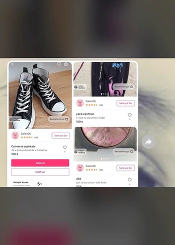 Pembe Denim Platform Topuklu Kadın Sneakers