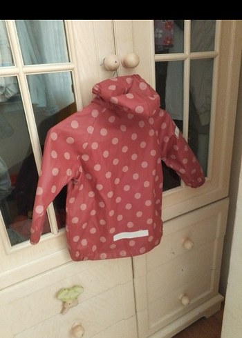 4 Yaş Beden Kız Çocuk Pembe Puantiyeli Yağmurluk
