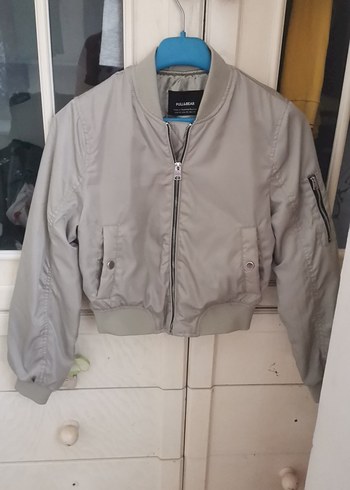 Gri Kadın Street Style Bomber mont