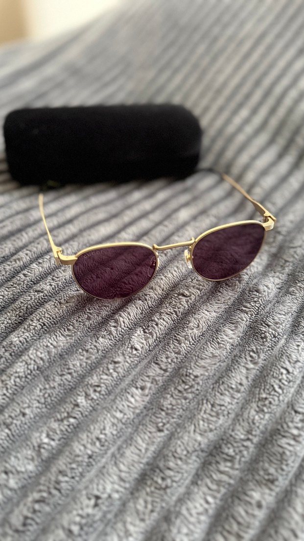 Gucci Parlak Altın Kadın Güneş Gözlüğü - Görsel 3