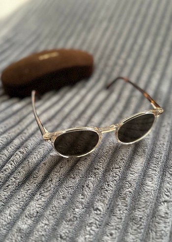 Bej Vintage Kadın Gözlüğü Tokalı - Görsel 2