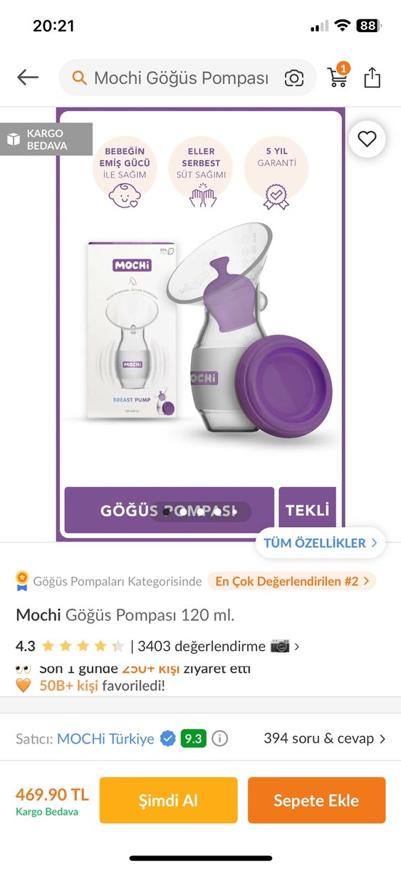 Mor Pastel Göğüs Pompası - Görsel 2