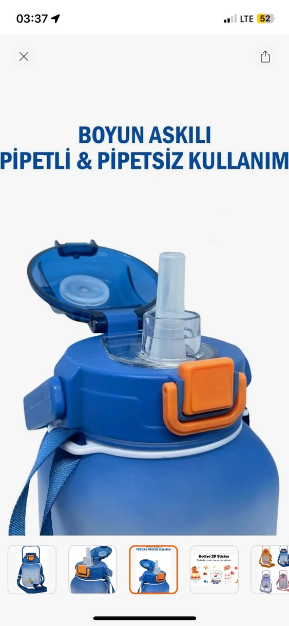 Vagonlife Mavi 1100 ml Çocuk Su Matarası - Görsel 2