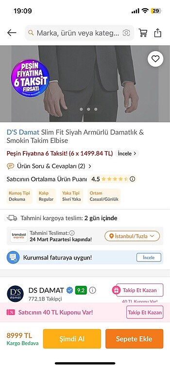 Altınyıldız D?S takım elbise
