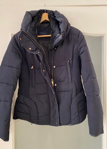 Zara Lacivert Kadın Kışlık Mont L beden - Görsel 3