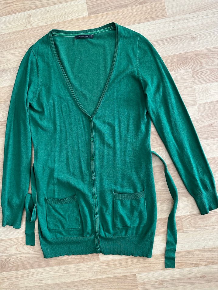 Polo Garege L beden %80 vizkos Yeşil Kadın Hırka - Görsel 4