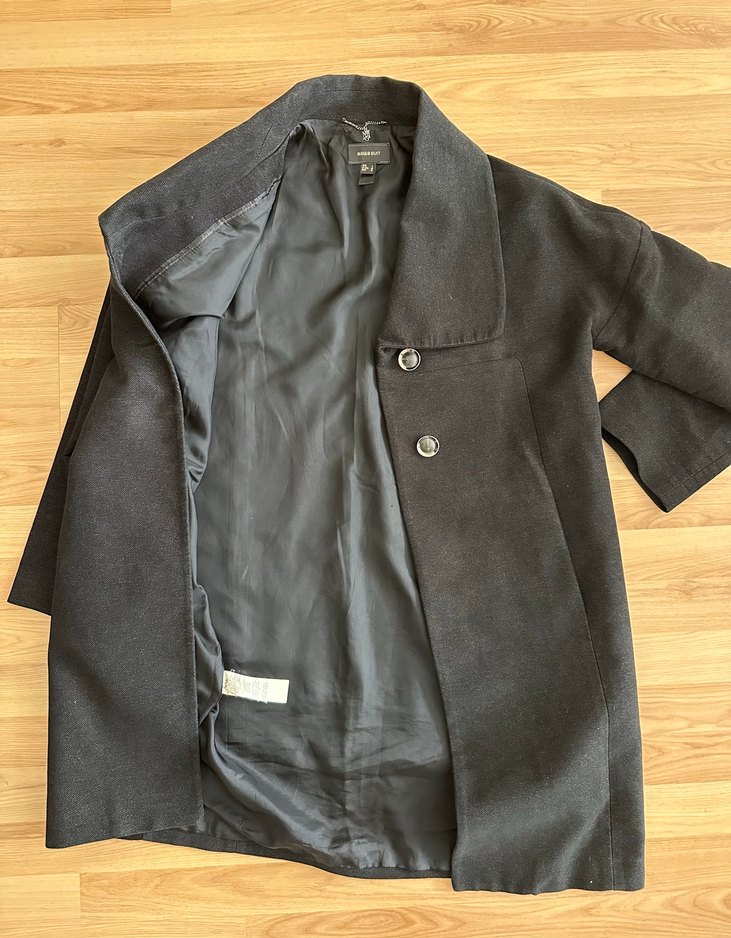 Mango Siyah Düğmeli Kadın palto - Görsel 5