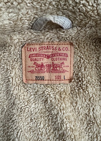 Levis içi kürklü L beden kadife mont orijinal ürün - Görsel 7