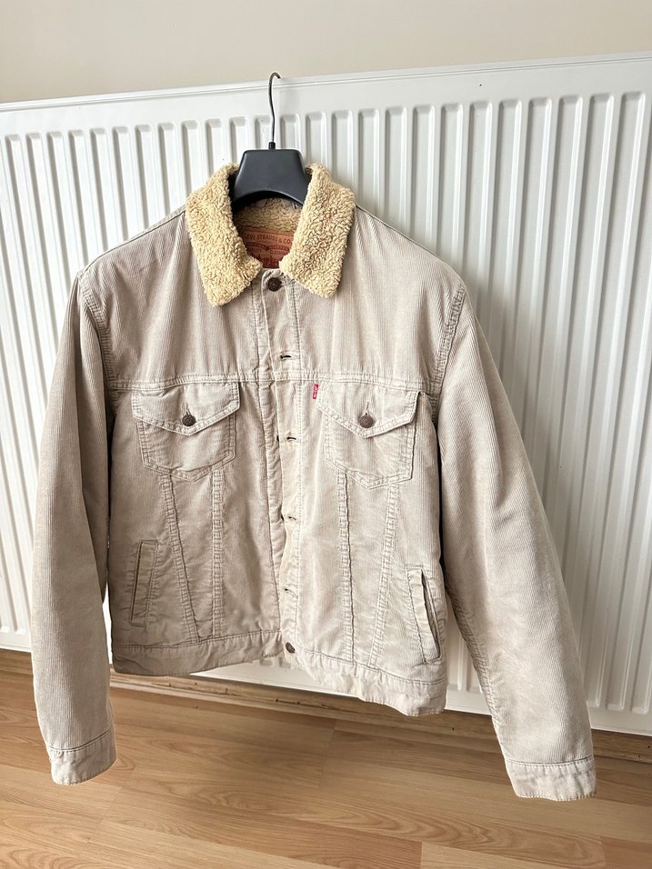 Levis içi kürklü L beden kadife mont orijinal ürün - Görsel 2