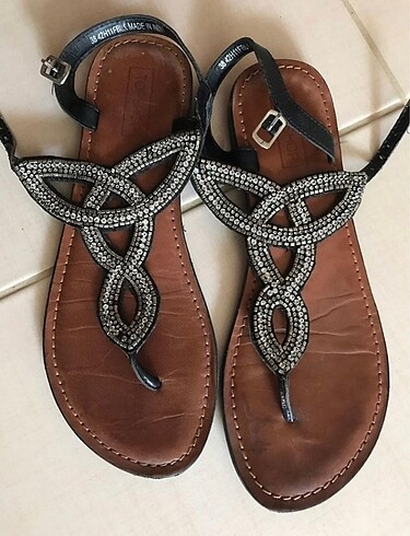 Topshop 38 numara deri sandalet