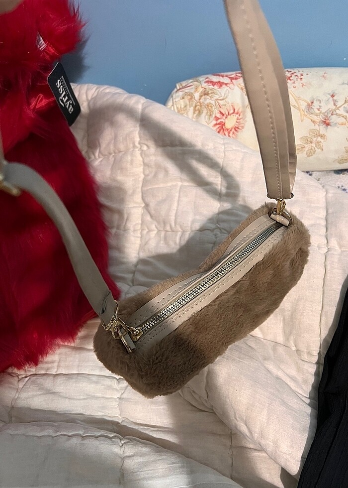 Kahverengi tüylü çanta - Görsel 2