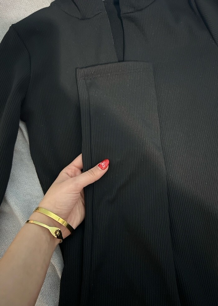 Siyah uzun tulum - Görsel 4