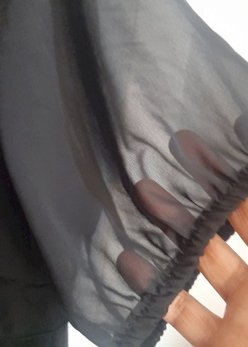 Siyah Midi Fırfırlı Gotik Kadın Elbise - Görsel 5