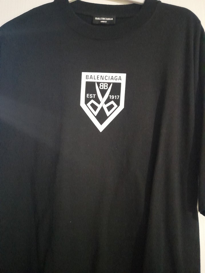 Siyah Balenciaga Baskılı Oversize Tişört - Görsel 2