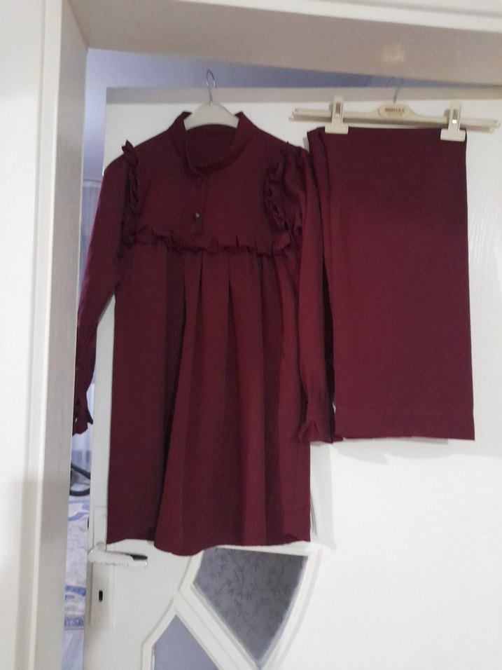 Bordo Uzun Kollu Hamile Tunik - Görsel 5