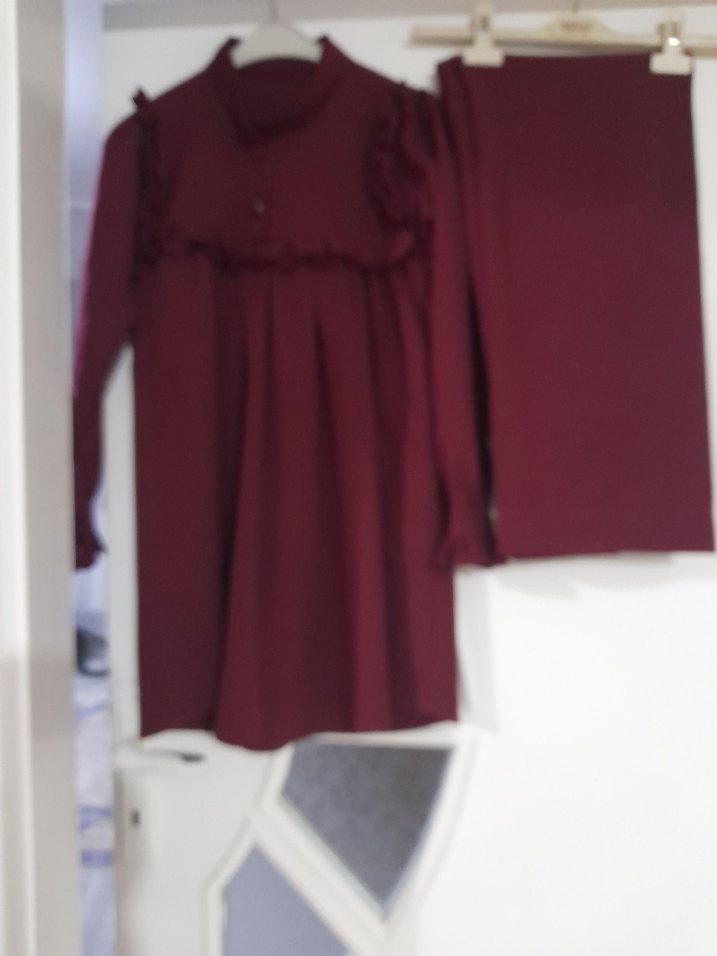 Bordo Uzun Kollu Hamile Tunik - Görsel 2