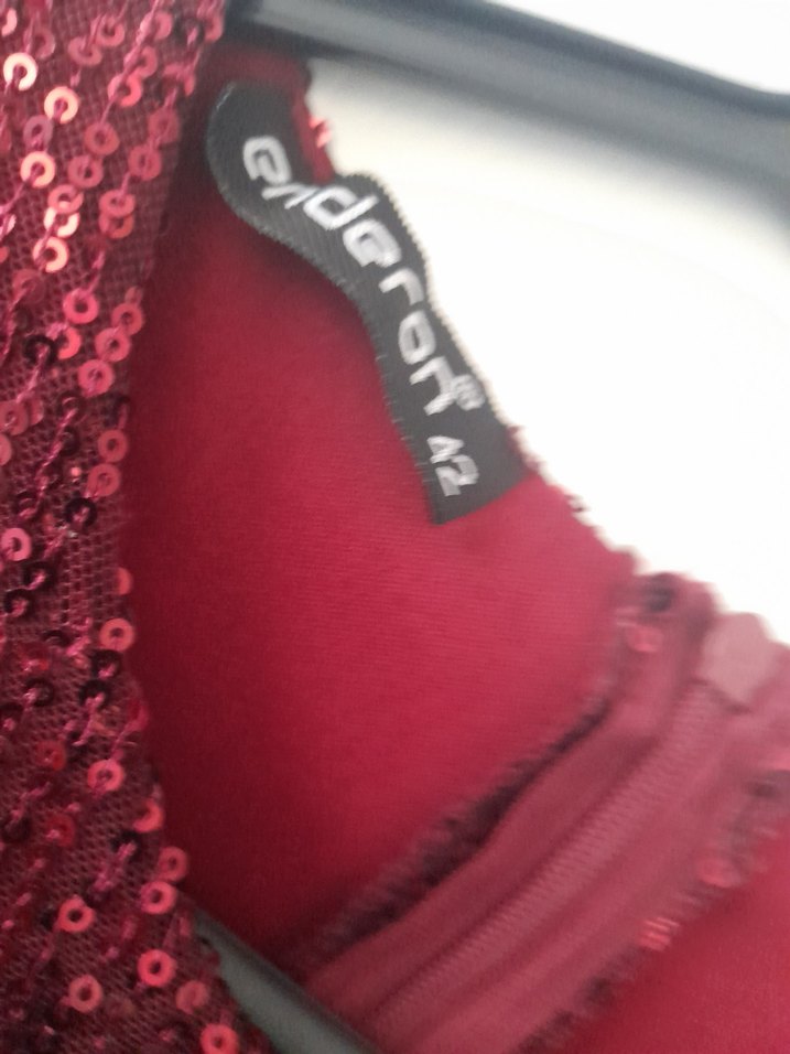 Bordo Parlak Uzun Abiye Elbise - Görsel 3