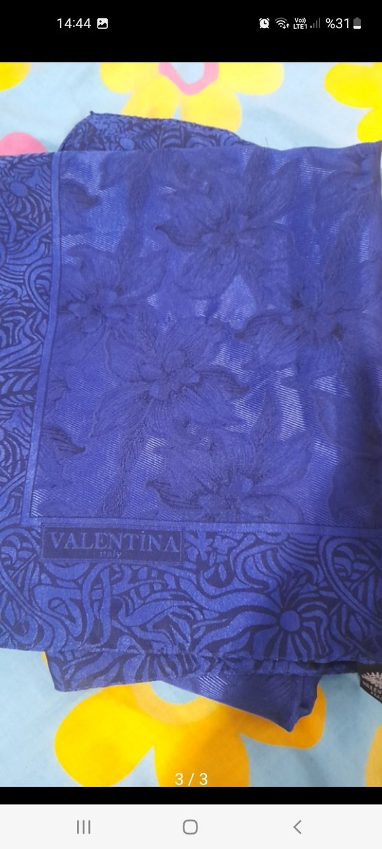 Mavi Kadın Drapeli Sarmal Örtü - Görsel 2