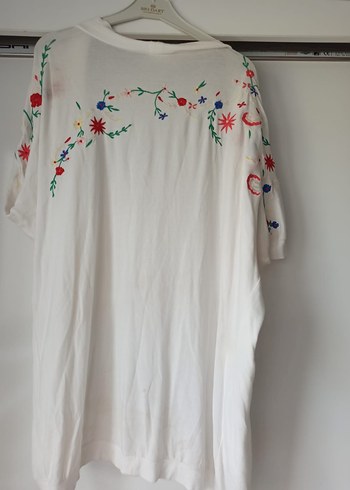 Nakışlı Uzun Beyaz Bohem Kadın Elbisesi - Görsel 2