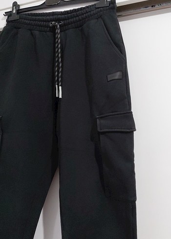 Erkek Siyah Kısa Paça Kemerli Spor Eşofman - Görsel 2