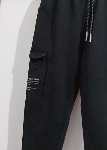 Erkek Siyah Kısa Paça Kemerli Spor Eşofman - Görsel 3