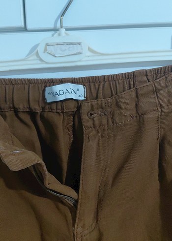 Kahverengi Süet Bol Kesim Pantolon - Görsel 5