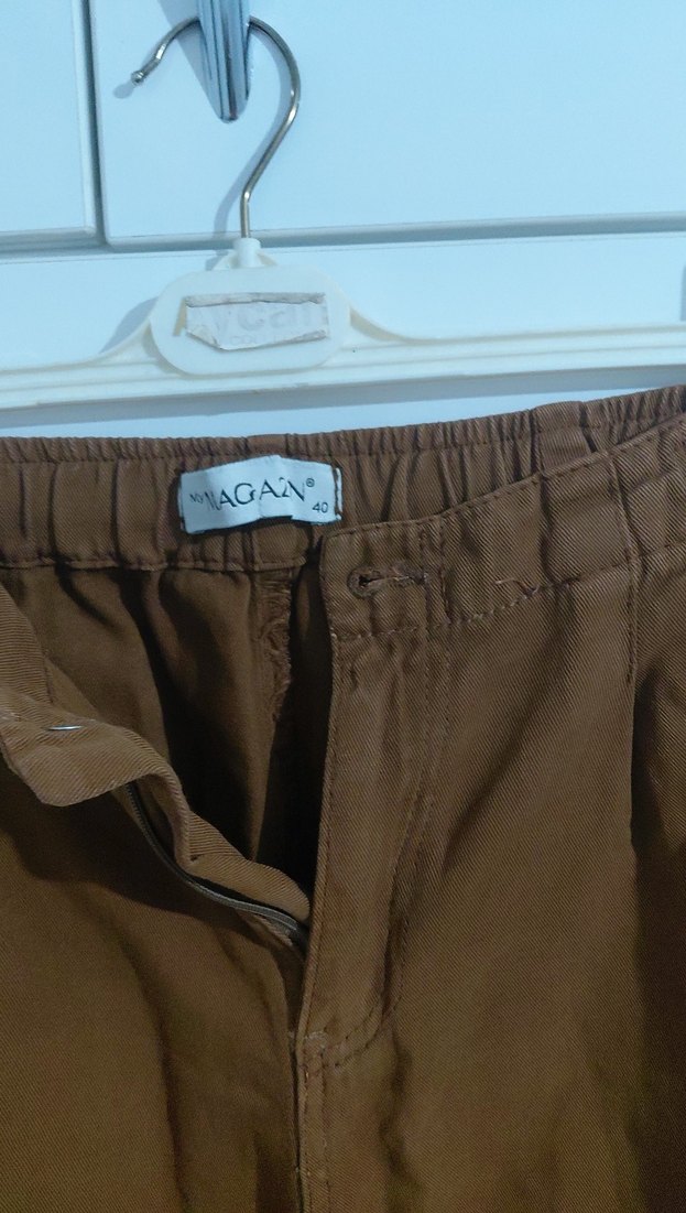 Kahverengi Süet Bol Kesim Pantolon - Görsel 5