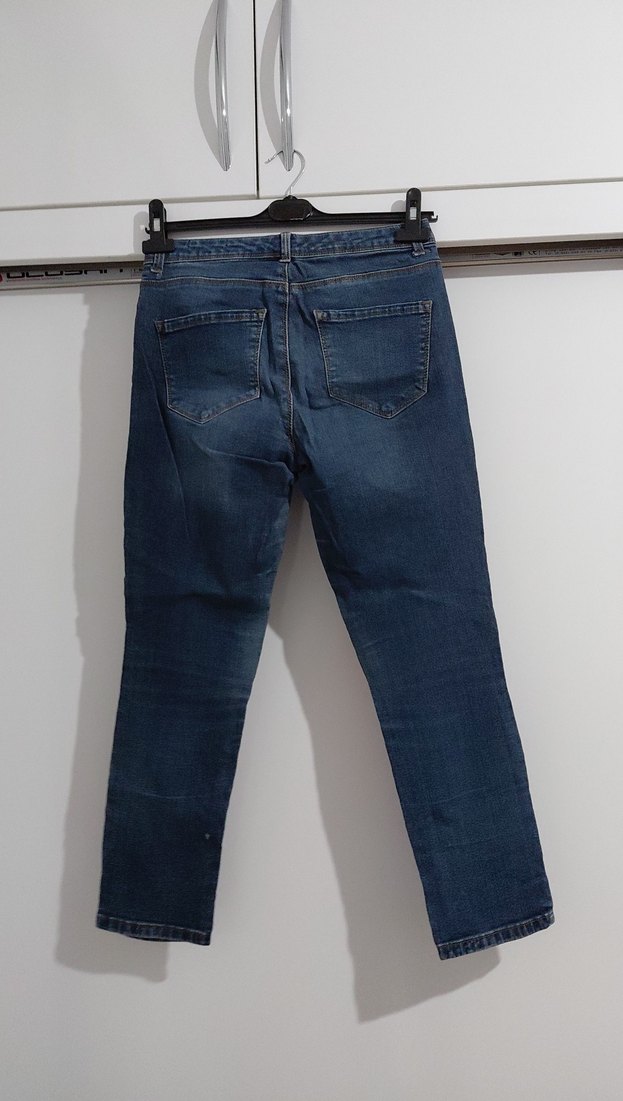 Kadın Lacivert Denim Rahat Kesim Jean - Görsel 4