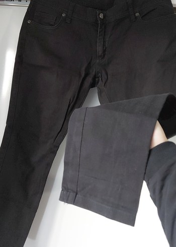 Siyah Kemerli Regular Fit Denim Pantolon - Görsel 2