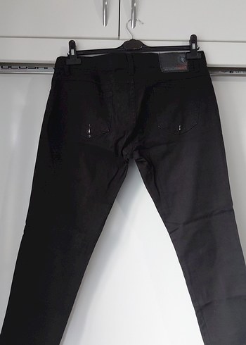 Siyah Kemerli Regular Fit Denim Pantolon - Görsel 4