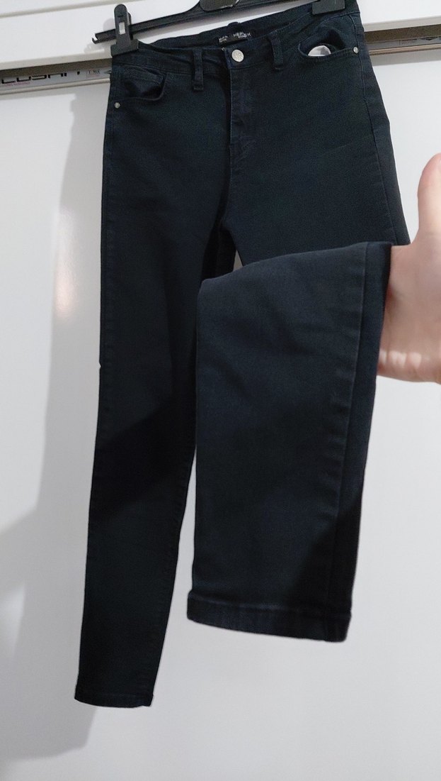 Siyah Regular Fit Midi Kadın Kot Pantolon - Görsel 2