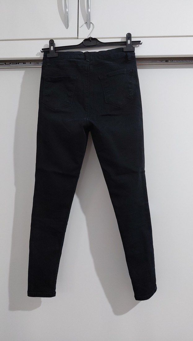 Siyah Regular Fit Midi Kadın Kot Pantolon - Görsel 4