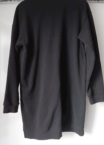 Siyah Uzun Kollu Baskılı Sweatshirt Elbise - Görsel 4