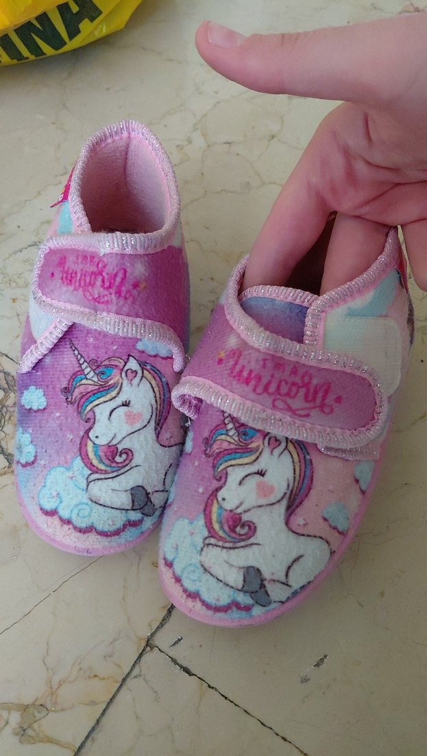 Kız Çocuk Pembe Unicorn Baskılı Sıcak Terlik - Görsel 2