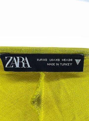Zara Sarı önden yırtmaçlı saten etek
