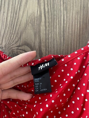 H&M Kırmızı beyaz puantiyeli elbise