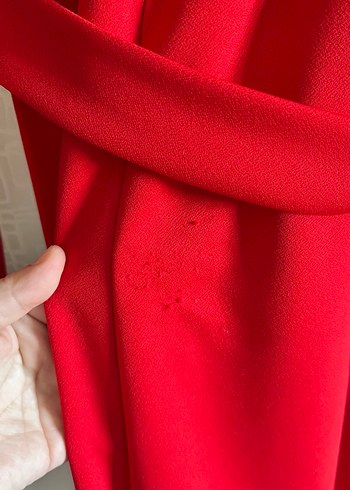 Kırmızı Uzun V Yaka Tulum - Görsel 6