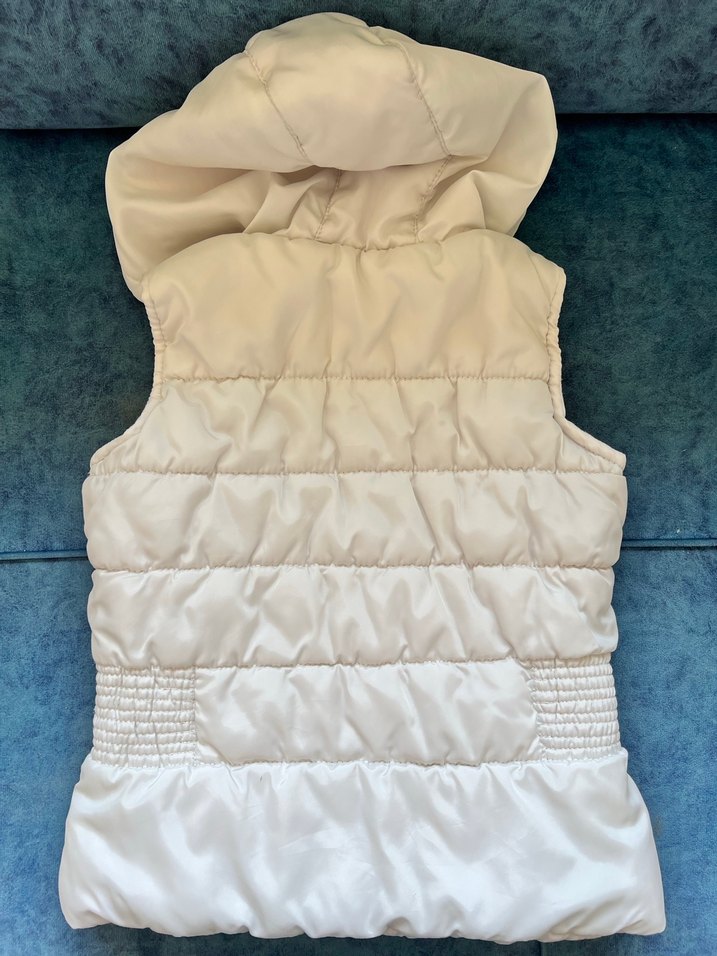 Kız Çocuk Kapüşonlu Beyaz Yelek - Görsel 2