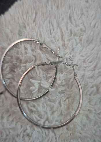 Gümüş Midi Kadın halka Küpe - Görsel 2