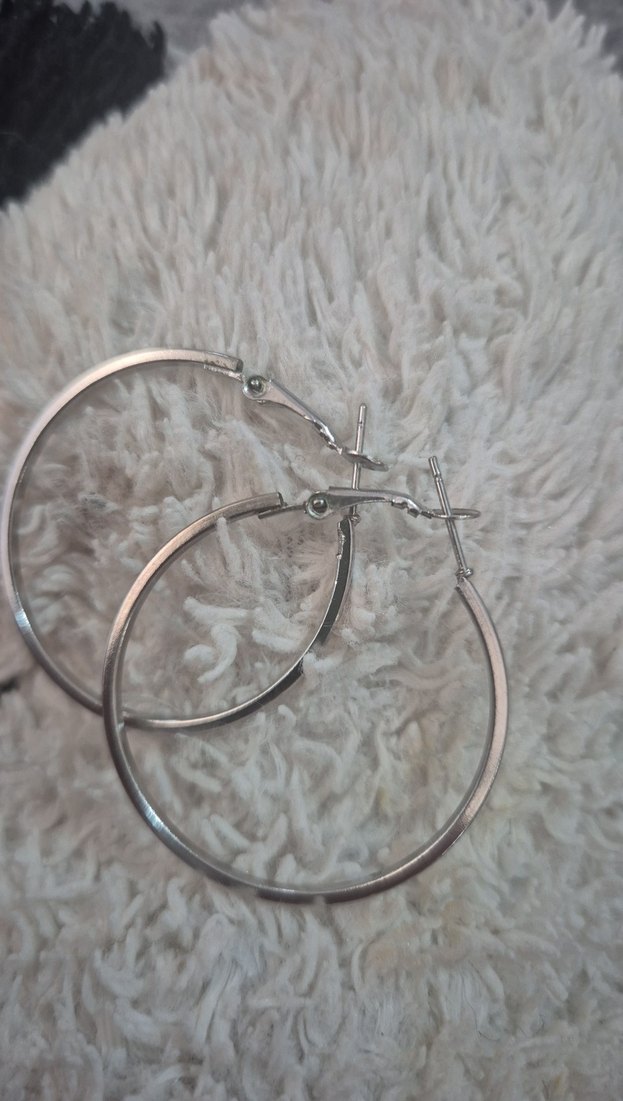 Gümüş Midi Kadın halka Küpe - Görsel 2